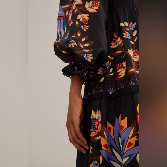 🥭FARM RIO Winter Garden Floral Print Long Sleeve Dress - Picture 7 of 13